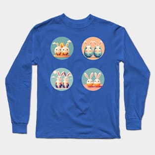 Pastel Easter Bunnies and Clouds Long Sleeve T-Shirt